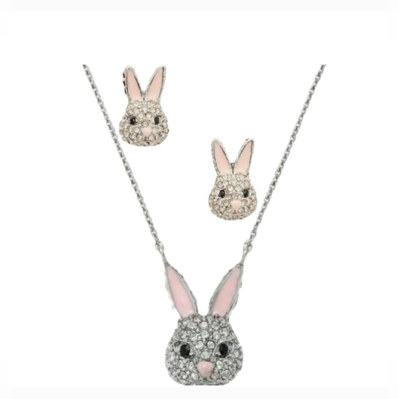 🐰🔹️Kate Spade 🔹️make magic’  bunny necklace and earrings set - Picture 1 of 4